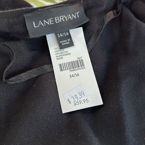 NEW Lane Bryant Black Lace Back Open Front Cardigan Sweater – Size 14/16 (NWT) - Picture 3 of 6